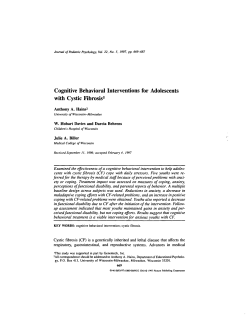 Cognitive Behavioral Interventions for Adolescents with Cystic