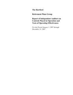 The Hartford Retirement Plans Group Report of Independent