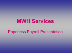MWH Services Paperless Payroll Presentation