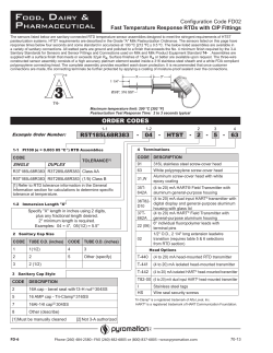 Fast Temperature Response RTDs with CIP Fittings