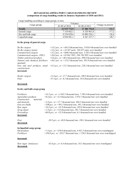 DETAILED KLAIPĖDA PORT CARGO HANDLING REVIEW