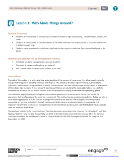 Grade 8 Mathematics Module 2, Topic A, Lesson 1