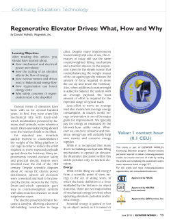 Regenerative Elevator Drives