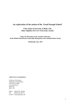 An exploration of the notion of the `Good Enough School`