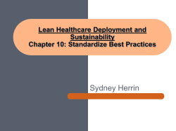 Lean Healthcare Deployment and Sustainability