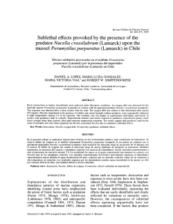 Sublethal effects provoked by the presence of the predator Nucella