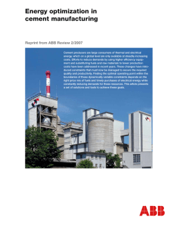 Energy optimization in cement manufacturing