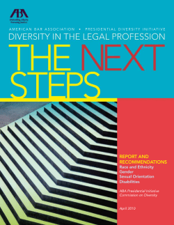 Diversity in the Legal Profession: The Next Steps