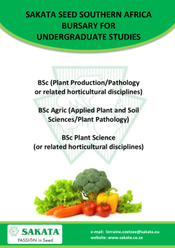 BSc (Plant Production/Pathology