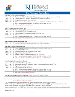 Pre-‐‑Pharmacy Curriculum