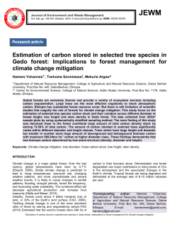 Estimation of carbon stored in selected tree species in Gedo forest