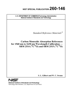 Standard Reference Materials Carbon Monoxide Absorption