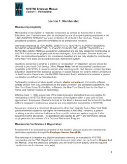 Section 1: Membership - New York State Teachers` Retirement System