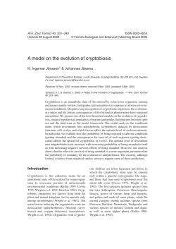 A model on the evolution of cryptobiosis