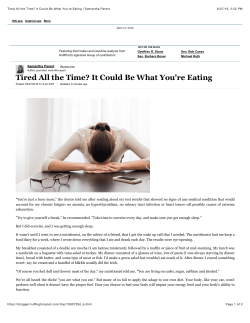 Tired All the Time? It Could Be What You`re Eating | Samantha Parent