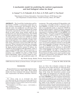 A mechanistic model for predicting the nutrient requirements and