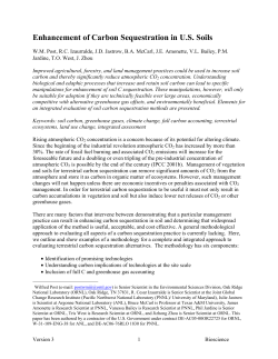 Enhancement of Carbon Sequestration in US Soils