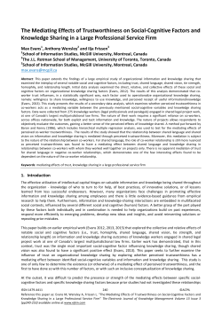The Mediating Effects of Trustworthiness on Social