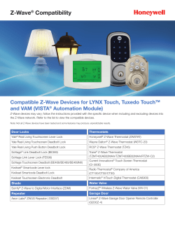 HSPA Z-Wave Compatibility Chart Flyer