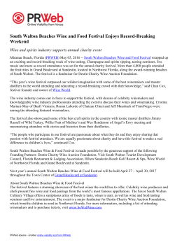 South Walton Beaches Wine and Food Festival Enjoys Record