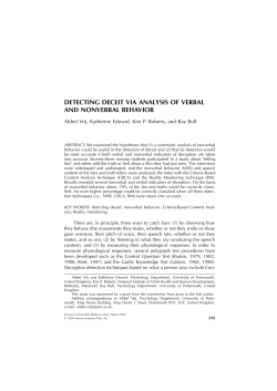 DETECTING DECEIT VIA ANALYSIS OF VERBAL AND