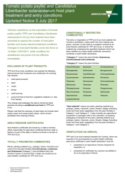 TPP and CLso entry conditions now exempt the following plant