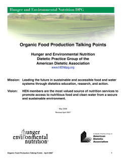 Organic Food Production Talking Points