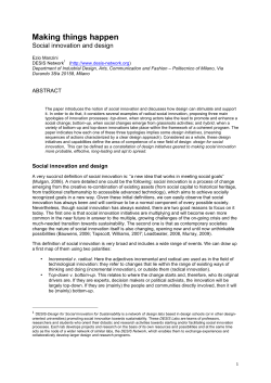 Making things happen - Social Innovation Generation