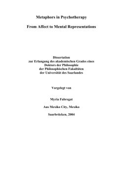 Metaphors in Psychotherapy From Affect to Mental Representations