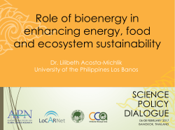 Role of bioenergy in enhancing energy, food and ecosystem