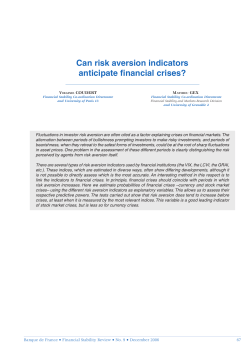 Can risk aversion indicators anticipate financial crises?