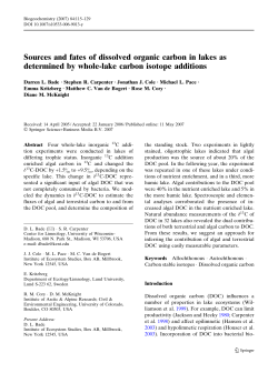 Sources and fates of dissolved organic carbon in