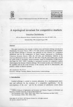 A Topological Invariant for Competitive Markets