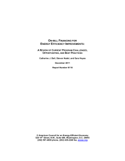 ON-BILL FINANCING FOR ENERGY EFFICIENCY IMPROVEMENTS