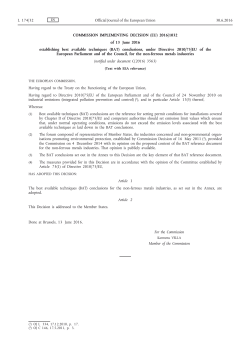 Commission Implementing Decision (EU) 2016/ of 13 June 2016