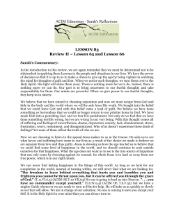 ACIM Edmonton - Sarah`s Reflections LESSON 83 Review II