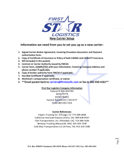 Carrier Packet - First Star Logistics