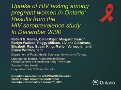 uptake of hiv testing among pregnant women in ontario