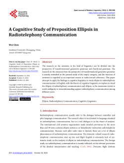 A Cognitive Study of Preposition Ellipsis in Radiotelephony