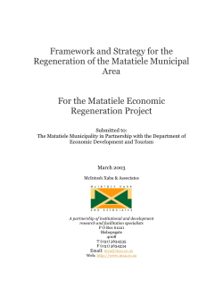 Framework and Strategy for the Regeneration of the