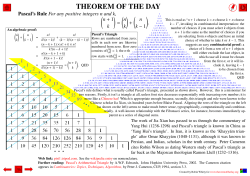 Pascal`s Rule - Theorem of the Day