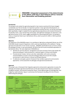 IMAGINE: Integrated assessment of the determinants of the MAize