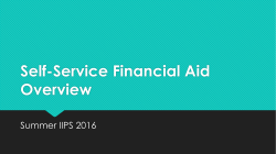 Self-Service Financial Aid Overview