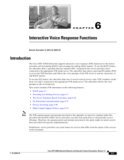 Chapter 6 - Interactive Voice Response Functions