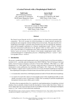 A Lexical Network with a Morphological Model in It