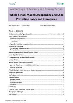 Safeguarding legislation and guidance