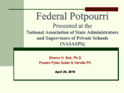 Federal Potpourri Presented at the National Association of State