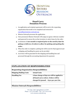Hand Carry Donation Process EXPLANATION OF RESPONSIBILITIES