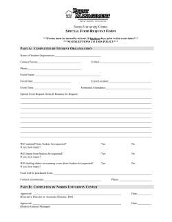Norris Special Food Request Form