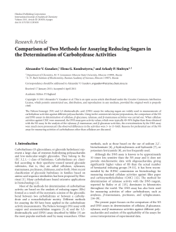 Comparison of Two Methods for Assaying Reducing Sugars in the